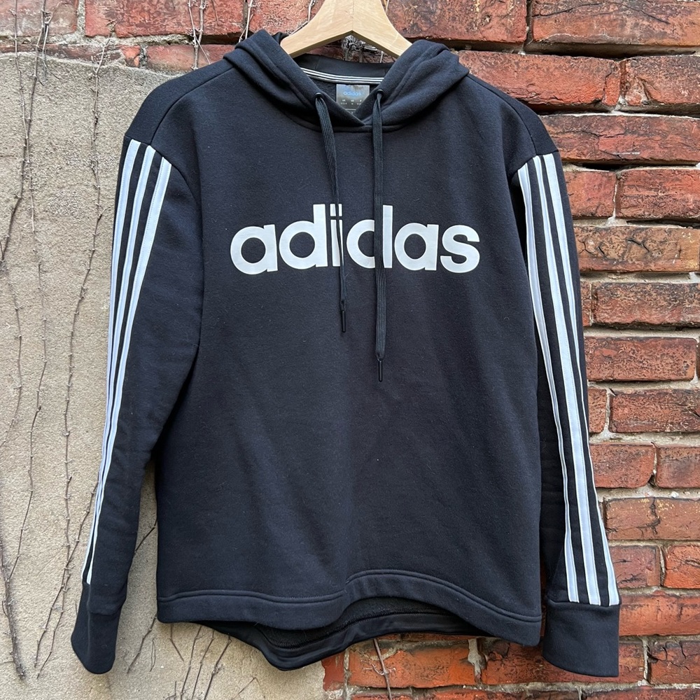 Adidas essentials relaxed logo‎ trio stripe hoodie M